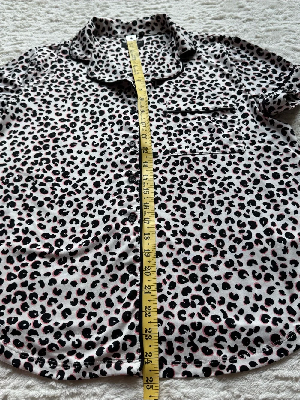 Kate Spade New York Pajama Top S Collared Button Down Leopard Animal Print NWOT
